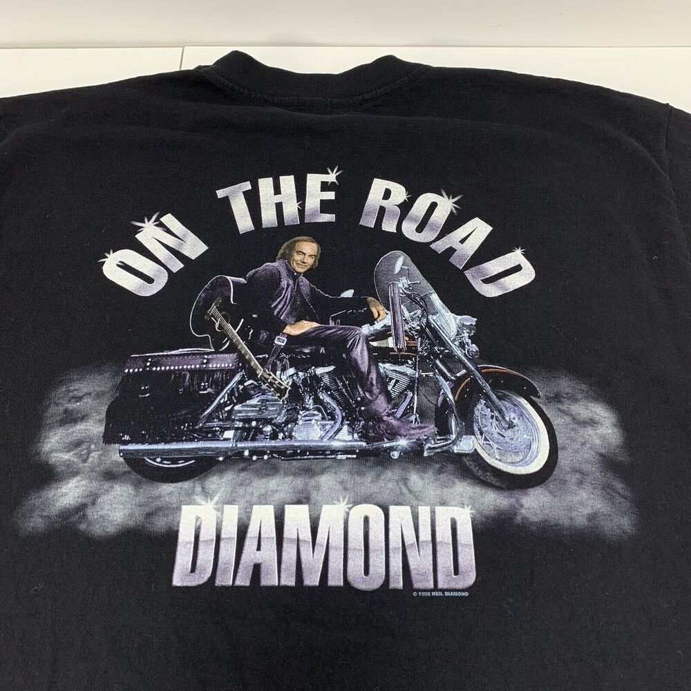 Vintage NEIL DIAMOND On The Road World Tour 1996-1997 Motorcycle Biker Shirt XL - Picture 6 of 7